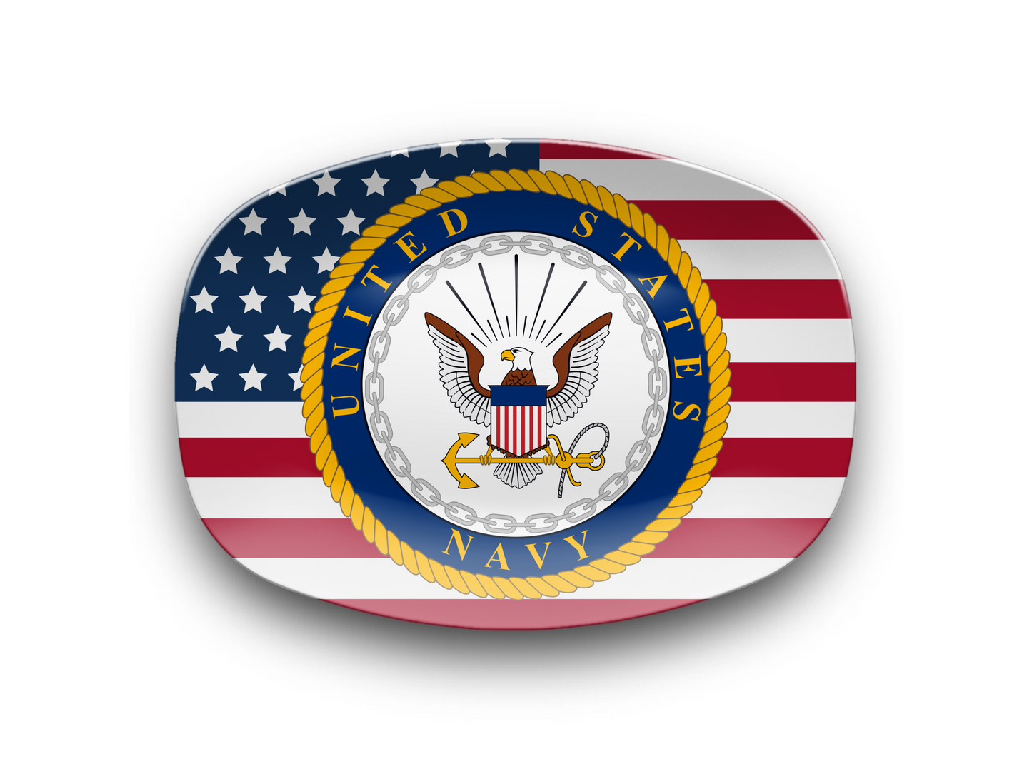 Patriotic USA Flag Navy Platter – Unbreakable Serving Tray for Veterans & Sailors