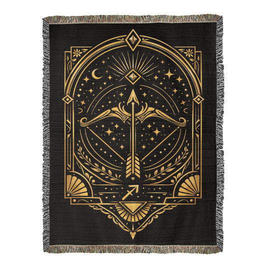 Personalized Zodiac Woven Blanket – Custom Astrology Tapestry Throw, Celestial Star Sign & Horoscope Gift