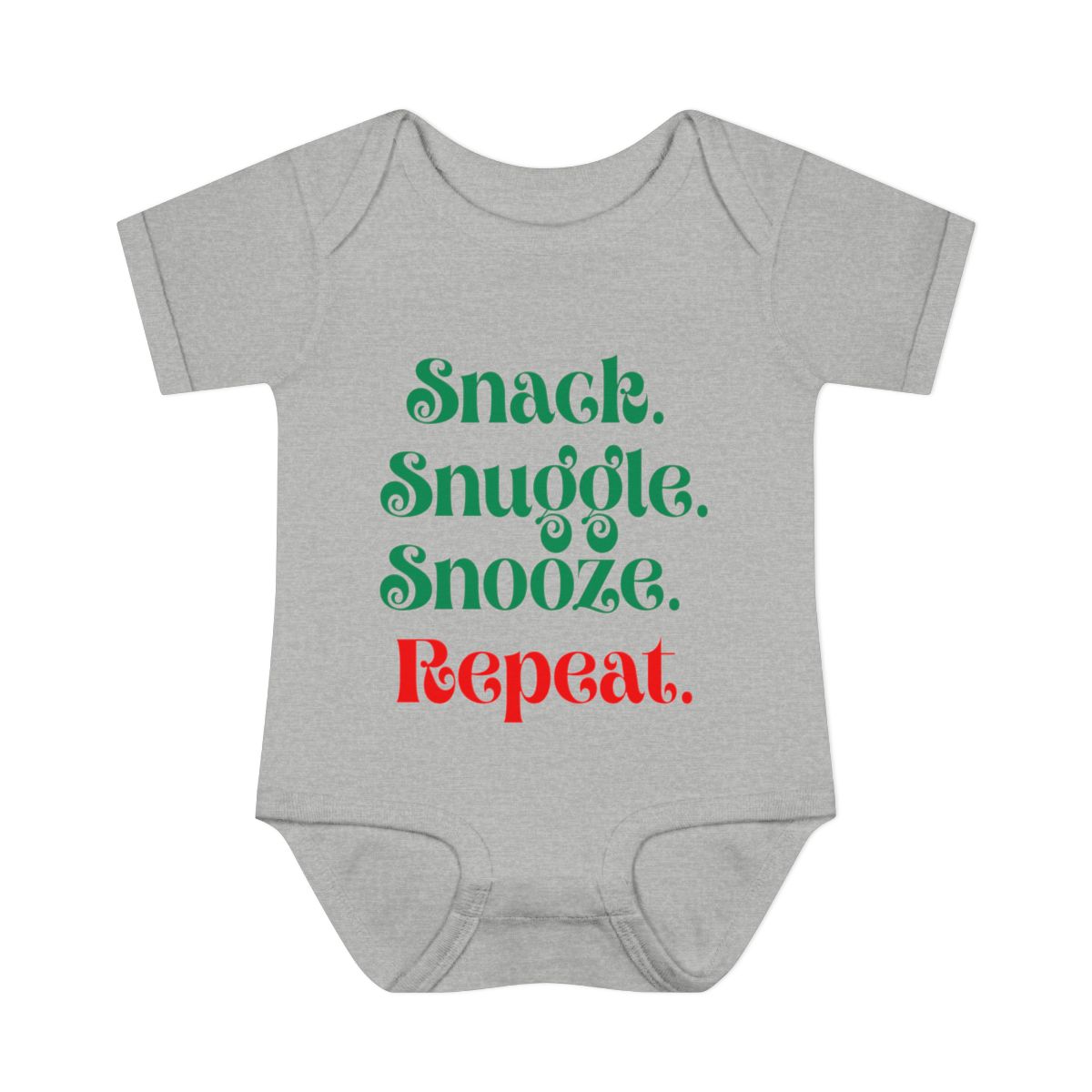 Snack. Snuggle. Snooze. Repeat. Baby Bodysuit – Funny Infant Outfit