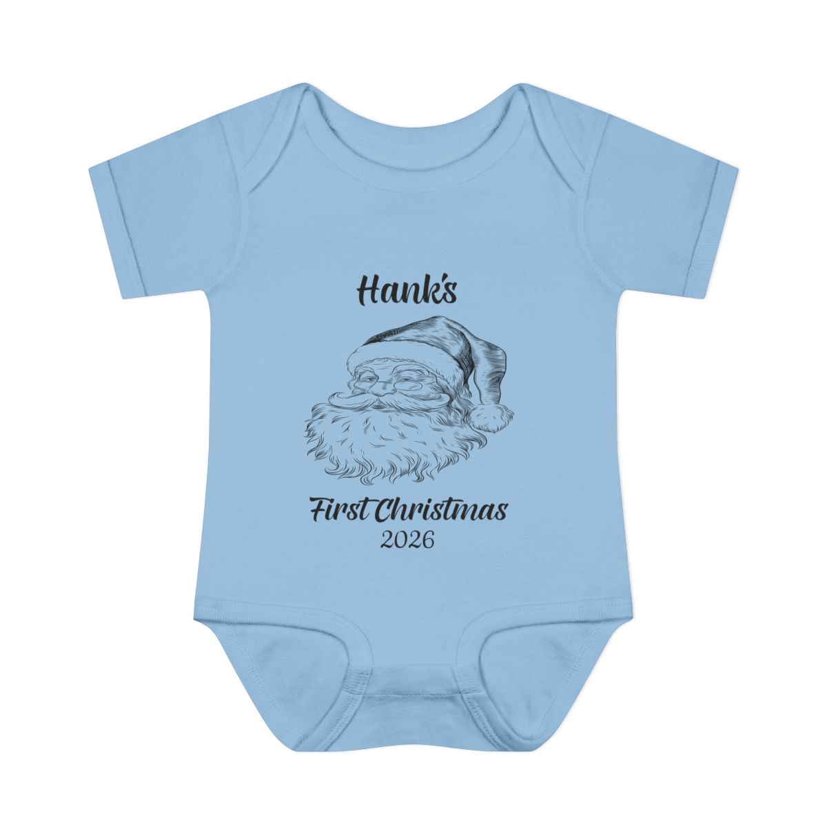 🎄 Personalized Baby's First Christmas Bodysuit – Custom Name Santa Baby Bodysuit