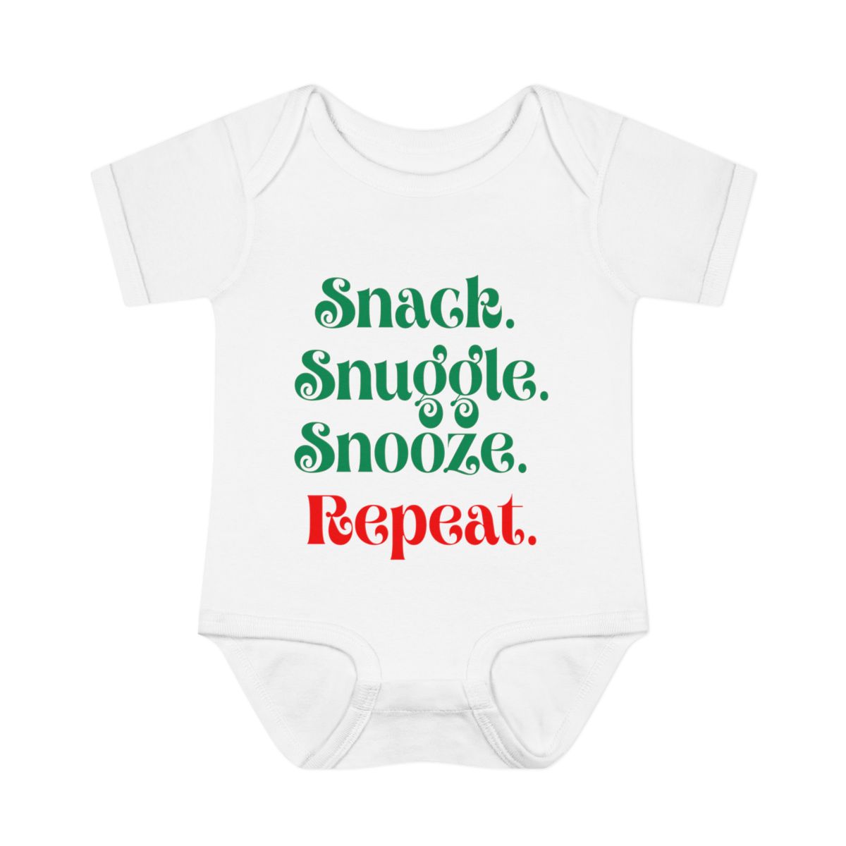 Snack. Snuggle. Snooze. Repeat. Baby Bodysuit – Funny Infant Outfit