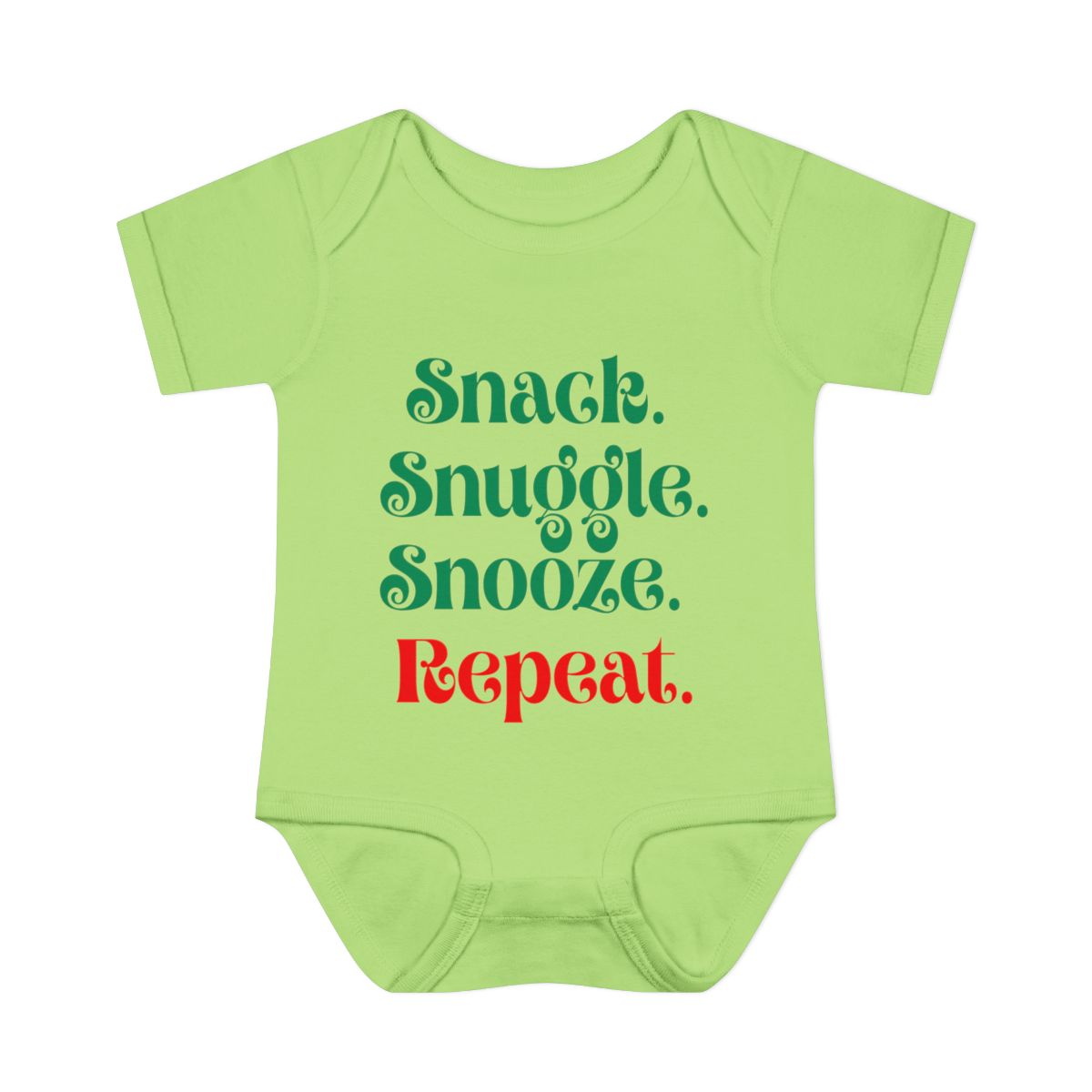 Snack. Snuggle. Snooze. Repeat. Baby Bodysuit – Funny Infant Outfit