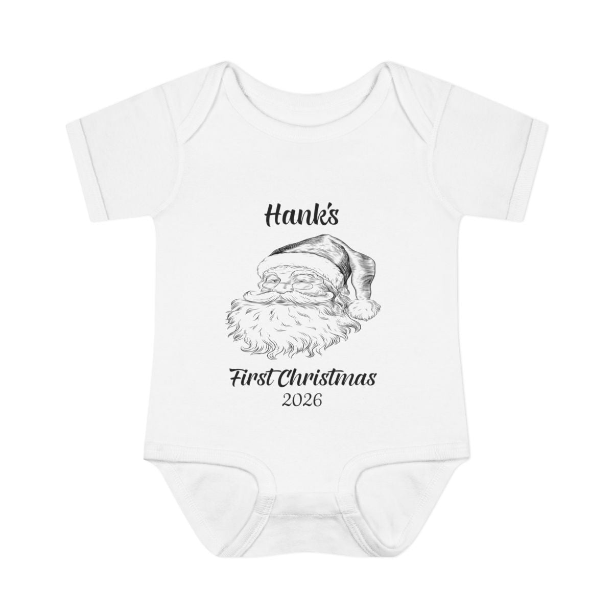 🎄 Personalized Baby's First Christmas Bodysuit – Custom Name Santa Baby Bodysuit