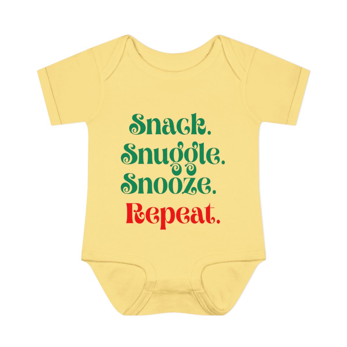 Snack. Snuggle. Snooze. Repeat. Baby Bodysuit – Funny Infant Outfit