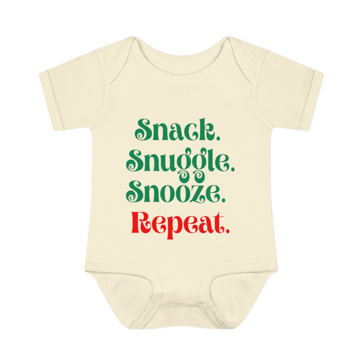 Snack. Snuggle. Snooze. Repeat. Baby Bodysuit – Funny Infant Outfit