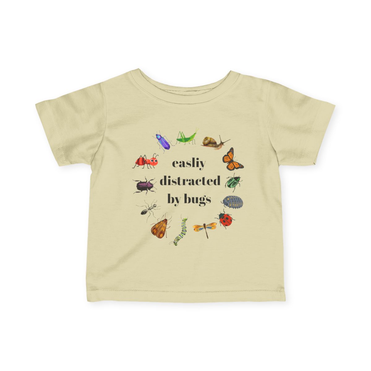 Easily Distracted by Bugs Baby & Toddler T-Shirt | Funny Insect Shirt for Kids