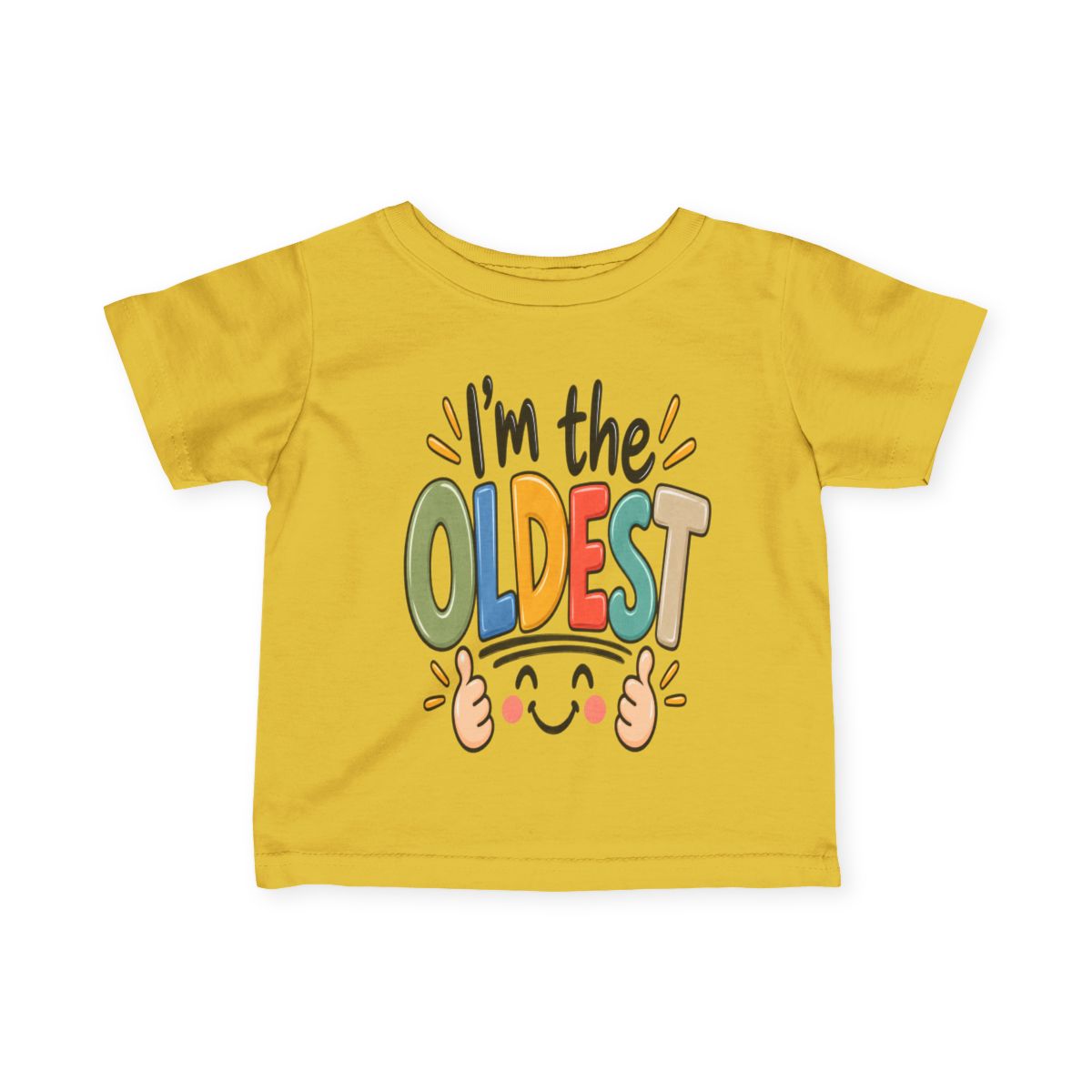 I’m the Oldest Baby & Toddler T-Shirt | Funny Firstborn Sibling Shirt 6M–24M