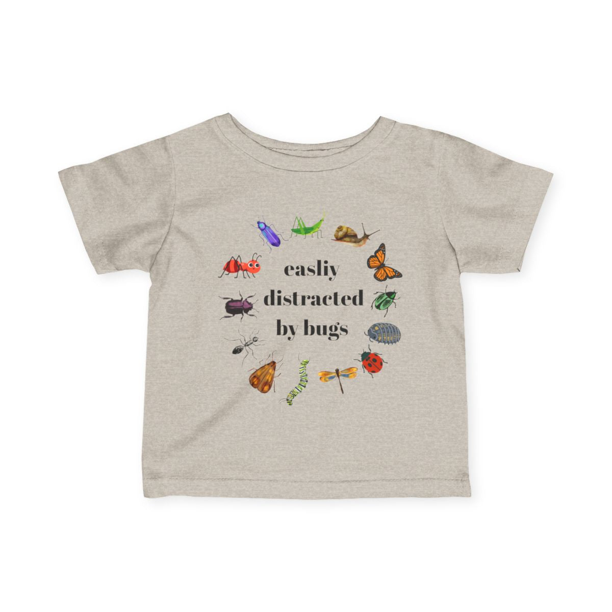 Easily Distracted by Bugs Baby & Toddler T-Shirt | Funny Insect Shirt for Kids