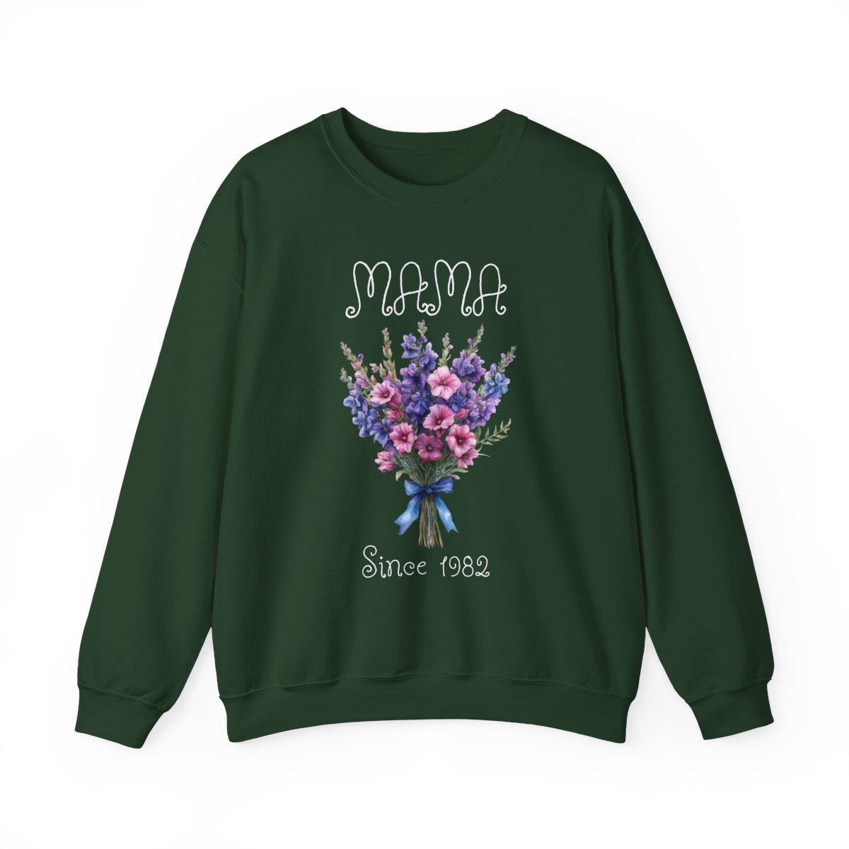Personalized Mama Since Year Sweatshirt – Custom Birth Flower Mom Gift, Cozy Mother’s Day Pullover