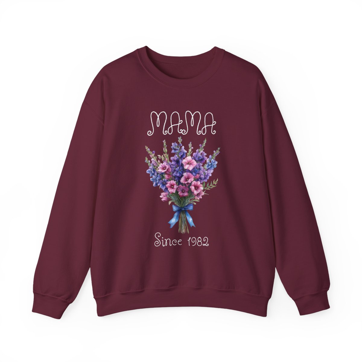 Personalized Mama Since Year Sweatshirt – Custom Birth Flower Mom Gift, Cozy Mother’s Day Pullover