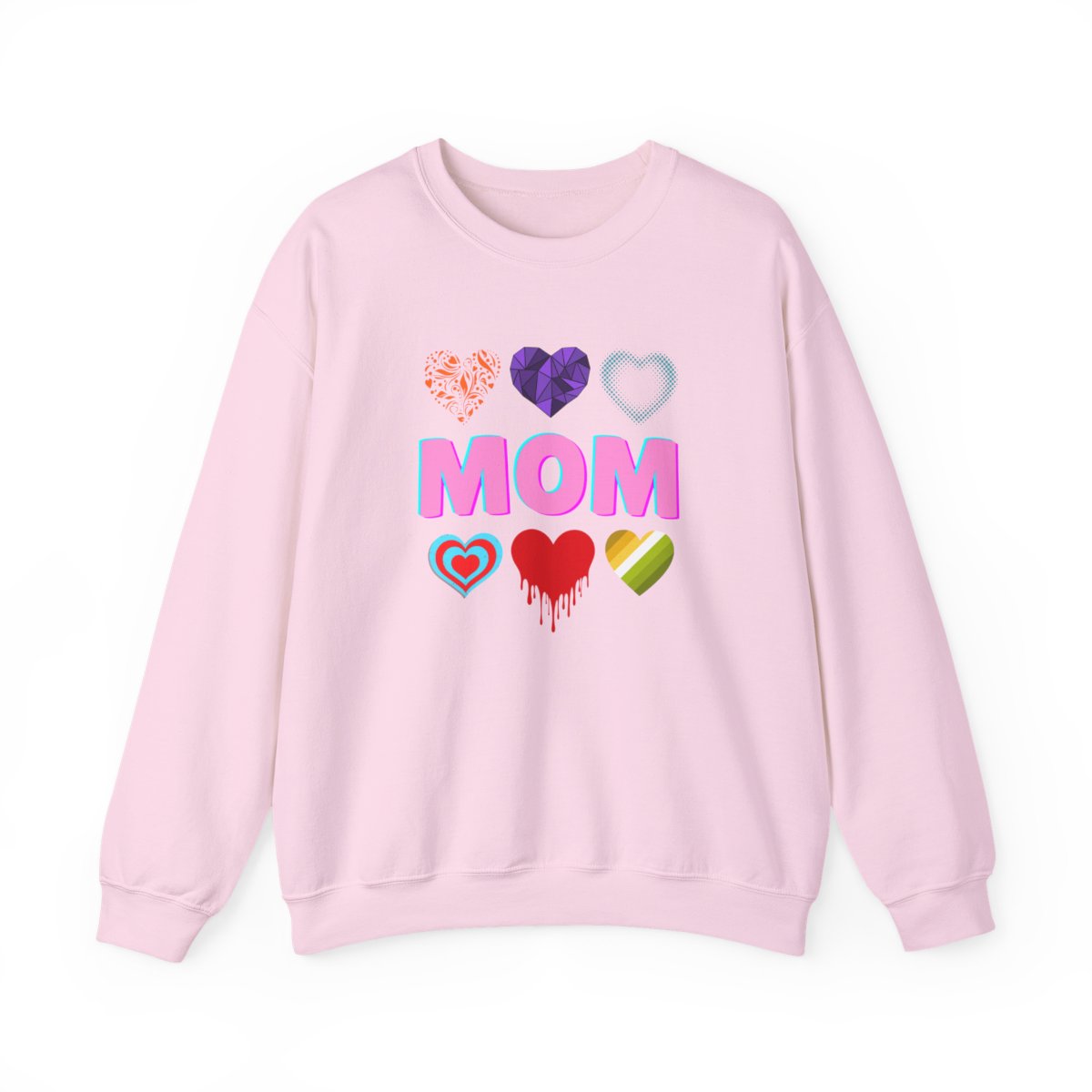 Trendy MOM Sweatshirt with Heart Graphics – Cute & Aesthetic Mother’s Day Gift
