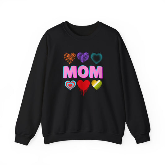 Trendy MOM Sweatshirt with Heart Graphics – Cute & Aesthetic Mother’s Day Gift