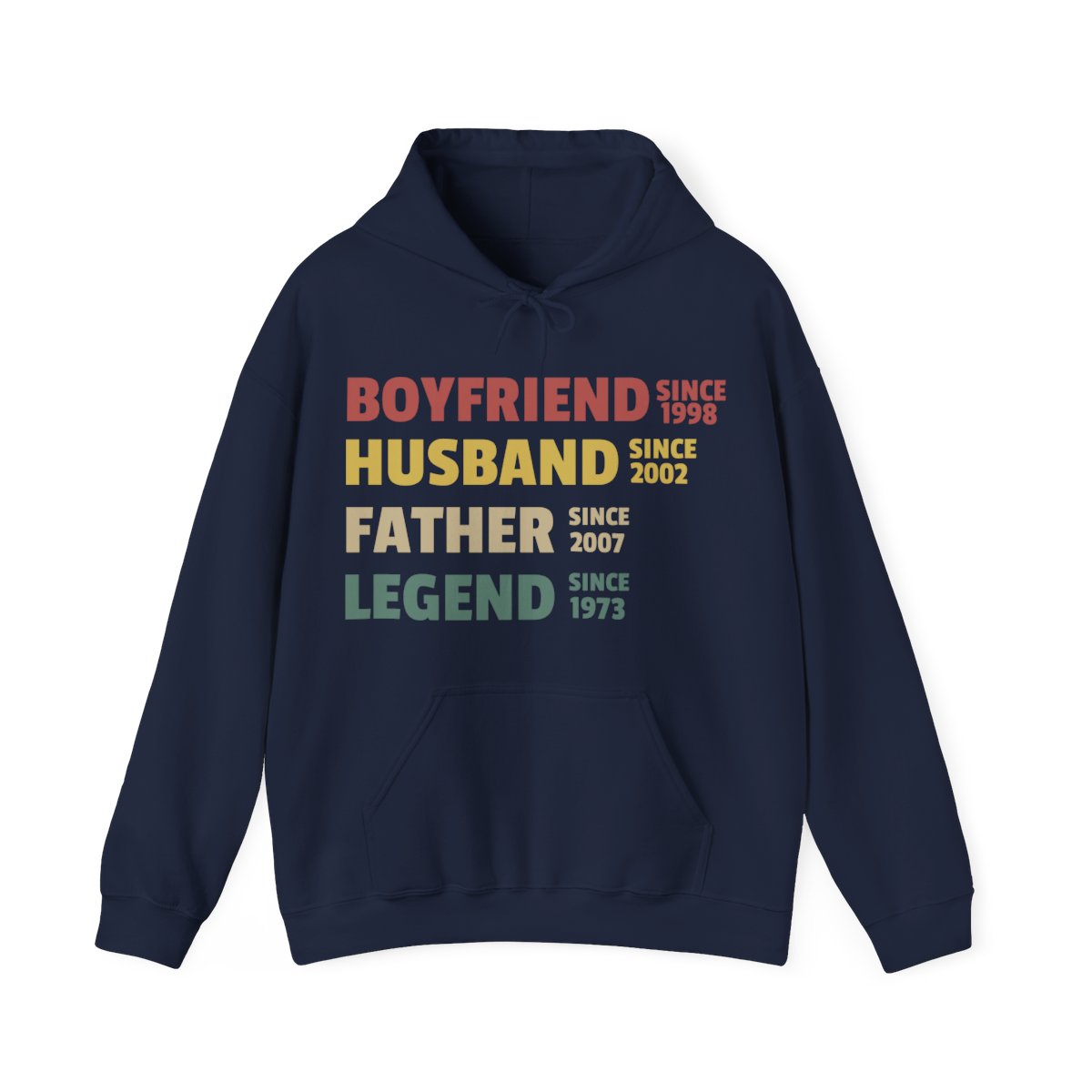 040fdh - Boyfriend Husband Father Legend - Personalized Hooded Sweatshirt