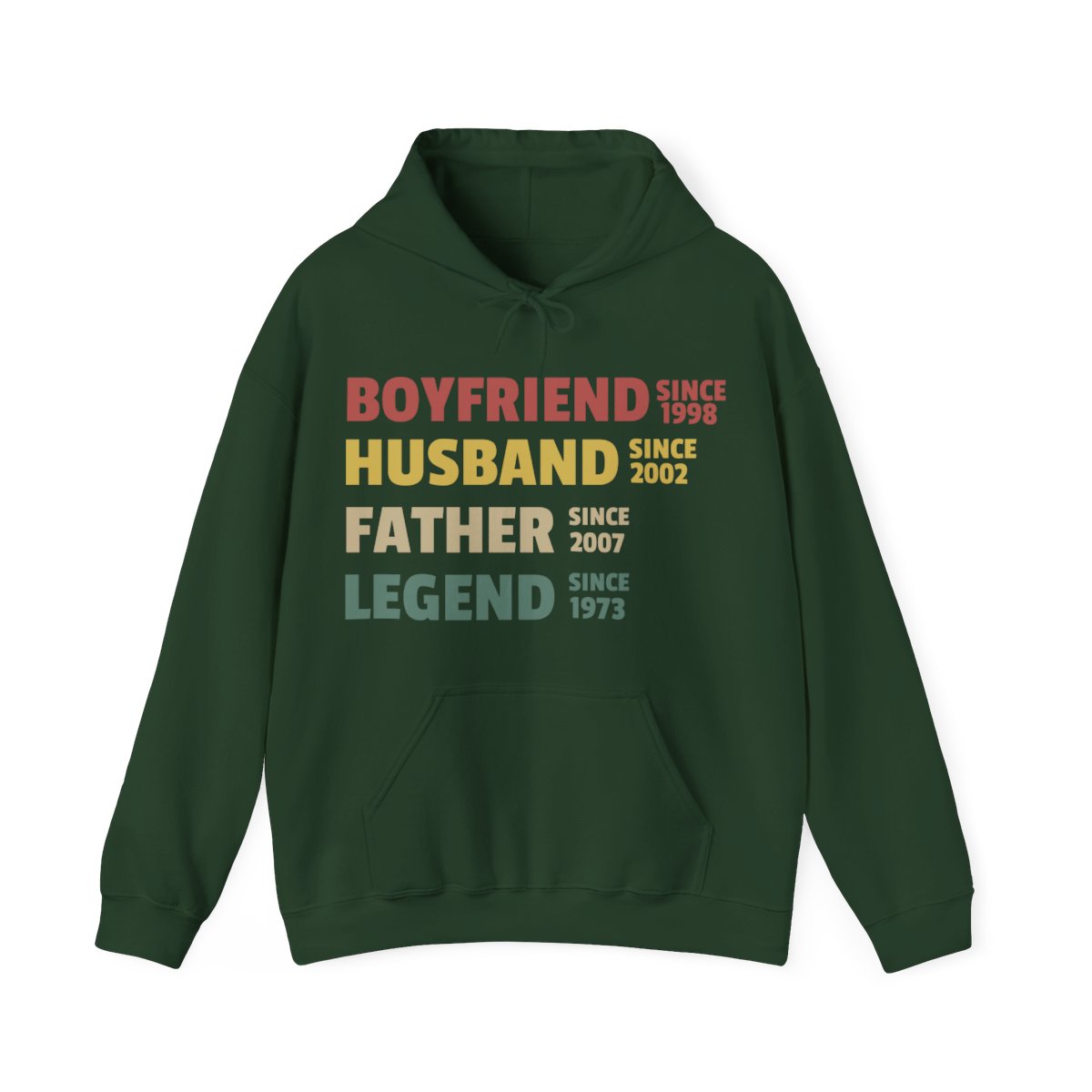 040fdh - Boyfriend Husband Father Legend - Personalized Hooded Sweatshirt