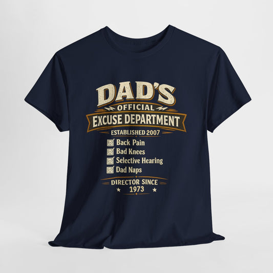 Dad's Official Excuse Department Personalized T-Shirt